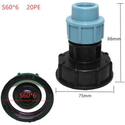 OEM Adattatore Per Serbatoio Ibc S60 X 6 - Raccordo Per Collegamento Tubo Acqua (uscita Diritta Da 20 Mm) OEM Adattatore Per Serbatoio Ibc S60 X 6 - Raccordo Per Collegamento Tubo Acqua (uscita Diritta Da 20 Mm)