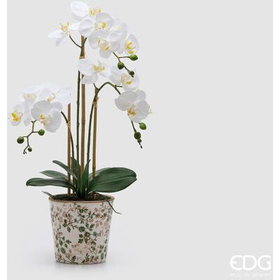EDG Enzo De Gasperi Orchidea Phalaenopsis X3 Con Bocciolo E Vaso Pianta Artificiale H 65 Cm Bianco EDG Enzo De Gasperi Orchidea Phalaenopsis X3 Con Bocciolo E Vaso Pianta Artificiale H 65 Cm Bianco