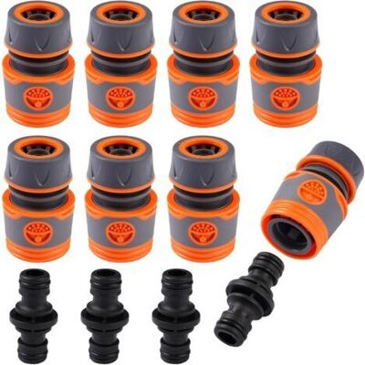 ABYSSE Set Di 8 Connettori Per Tubo Flessibile, Set Di Collegamento Per Tubo Da Giardino Con Accessori Di Collegamento, Set Di Raccordi Rapidi, Per Giardini Domestici, Accessori Per L'Irrigazione ABYSSE Set Di 8 Connettori Per Tubo Flessibile, Set Di Collegamento Per Tubo Da Giardino Con Accessori Di Collegamento, Set Di Raccordi Rapidi, Per Giardini Domestici, Accessori Per L'Irrigazione
