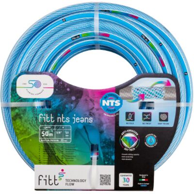 FITT - Nts Jeans 5/8' (15 Mm) 50 M - Tubo Azzurro Per Irrigazione Da Giardino, Robusto E Malleabile, Per Uso Intensivo FITT - Nts Jeans 5/8' (15 Mm) 50 M - Tubo Azzurro Per Irrigazione Da Giardino, Robusto E Malleabile, Per Uso Intensivo