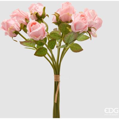 EDG Enzo De Gasperi Rosa Bouquet X9 Con Foglie H 46 Cm Pianta Artificiale Colore Rosa EDG Enzo De Gasperi Rosa Bouquet X9 Con Foglie H 46 Cm Pianta Artificiale Colore Rosa