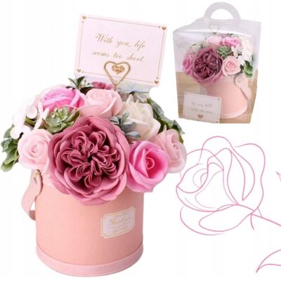 OEM Ecarla Flower Box, Bouquet Di Fiori Di Sapone Profumati, Tonalità Di Rosa, Buk10r OEM Ecarla Flower Box, Bouquet Di Fiori Di Sapone Profumati, Tonalità Di Rosa, Buk10r