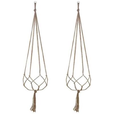 SCORPIO Set Di 2 Supporti Per Vasi Da Fiori, Appendini In Corda Macramè, Decorazione Da Appendere Per Interni Ed Esterni, Per Balcone O Appartamento (122 Cm) SCORPIO Set Di 2 Supporti Per Vasi Da Fiori, Appendini In Corda Macramè, Decorazione Da Appendere Per Interni Ed Esterni, Per Balcone O Appartamento (122 Cm)