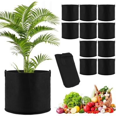 Neptune Set Di 10 Sacchi Per Piantagione In Tessuto Non Tessuto - 20 L - Con Manici - Per Pomodori, Ortaggi, Fiori - Per Balcone, Giardino, Serra Neptune Set Di 10 Sacchi Per Piantagione In Tessuto Non Tessuto - 20 L - Con Manici - Per Pomodori, Ortaggi, Fiori - Per Balcone, Giardino, Serra