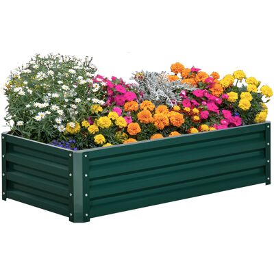 Zone Orto Rialzato Rettangolare Lamiera D'Acciaio Ondulata 120 X 60 X 30 Cm Verde Scuro Zone Orto Rialzato Rettangolare Lamiera D'Acciaio Ondulata 120 X 60 X 30 Cm Verde Scuro