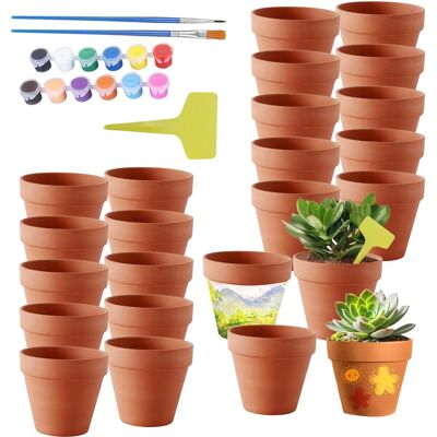 Neptune Piccoli Vasi In Terracotta, 24 Pezzi 5x5 Cm Mini Vasi Da Fiori In Terracotta Con Vernice, Pennelli Ed Etichetta, Vaso Da Fiori In Terracotta Con Foro Di Drenaggio, Vaso In Terracotta Per Piante Grasse Neptune Piccoli Vasi In Terracotta, 24 Pezzi 5x5 Cm Mini Vasi Da Fiori In Terracotta Con Vernice, Pennelli Ed Etichetta, Vaso Da Fiori In Terracotta Con Foro Di Drenaggio, Vaso In Terracotta Per Piante Grasse