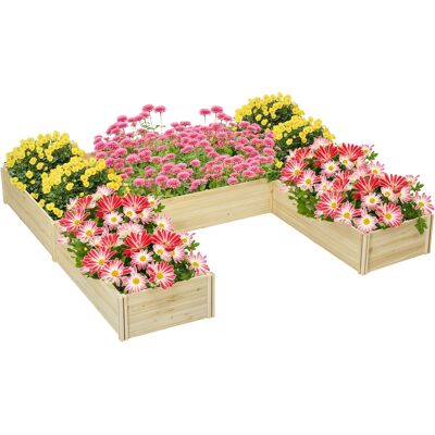 Zone Set Di 5 Fioriere Orto Modulari Per Esterno In Legno Di Abete, Dim. 230l X 230l X 28h Cm Legno Naturale Zone Set Di 5 Fioriere Orto Modulari Per Esterno In Legno Di Abete, Dim. 230l X 230l X 28h Cm Legno Naturale