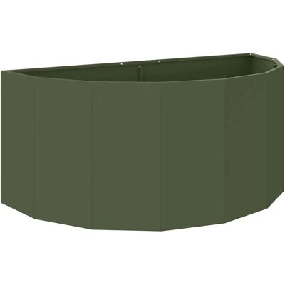 HELLOSHOP26 Fioriera Semi-tonda Moderna Per Esterni 120 X 60 X 50 Cm Estetica Chic In Acciaio Verde Oliva 020052946 HELLOSHOP26 Fioriera Semi-tonda Moderna Per Esterni 120 X 60 X 50 Cm Estetica Chic In Acciaio Verde Oliva 020052946