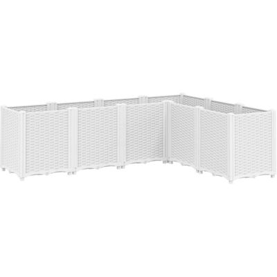 HELLOSHOP26 Fioriera Lettino Rialzato Piante Fiori Terrazza Giardino 160 X 120 X 53 Cm Polipropilene Bianco 020037454 HELLOSHOP26 Fioriera Lettino Rialzato Piante Fiori Terrazza Giardino 160 X 120 X 53 Cm Polipropilene Bianco 020037454