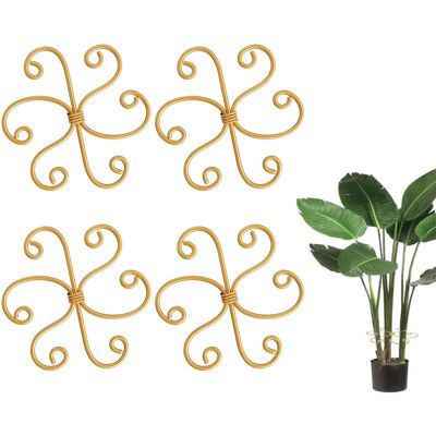 AULEDIO 4 Pezzi Bastone Per Piante Rampicanti – Supporto In Ferro, Asta Regolabile Con Design Unico Per Favorire La Crescita Di Piante Rampicanti Piccole E Medie, Colore Oro AULEDIO 4 Pezzi Bastone Per Piante Rampicanti – Supporto In Ferro, Asta Regolabile Con Design Unico Per Favorire La Crescita Di Piante Rampicanti Piccole E Medie, Colore Oro