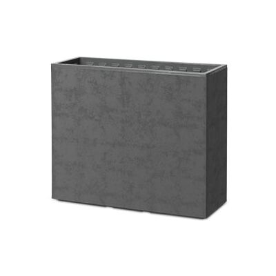 ALTRO Fioriera Rettangolare Alta Con Ruote 70cm Grigio Fumo Plastecnic ALTRO Fioriera Rettangolare Alta Con Ruote 70cm Grigio Fumo Plastecnic