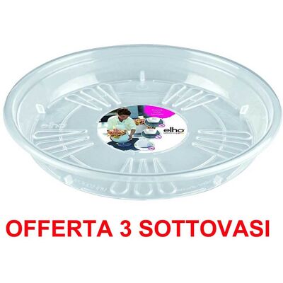 ALTRO Elho - Offerta 3 Sottovaso Trasparente Uni-saucer Round 25cm ALTRO Elho - Offerta 3 Sottovaso Trasparente Uni-saucer Round 25cm