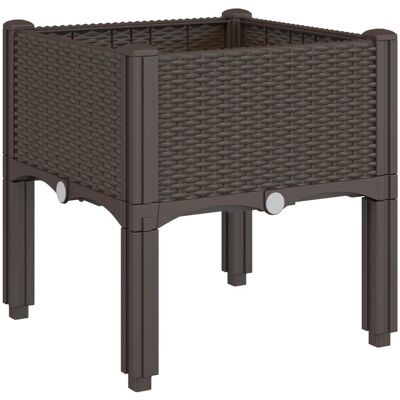 HELLOSHOP26 Fioriera A Lettino Rialzato Piante Fiori Terrazza Giardino Con Piedi 40 X 40 X 42 Cm Pp Marrone 020038165 HELLOSHOP26 Fioriera A Lettino Rialzato Piante Fiori Terrazza Giardino Con Piedi 40 X 40 X 42 Cm Pp Marrone 020038165