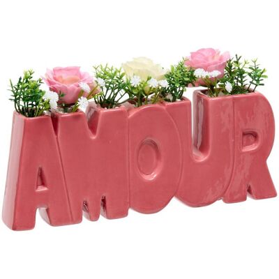 ATMOSPHERA Composizione Floreale Love Rosa H14cm - Créateur D'Intérieur ATMOSPHERA Composizione Floreale Love Rosa H14cm - Créateur D'Intérieur