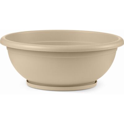 VECA Ciotola Naxos Con Sottovaso Ad Incastro 80 Cm - Terra Etrusca VECA Ciotola Naxos Con Sottovaso Ad Incastro 80 Cm - Terra Etrusca