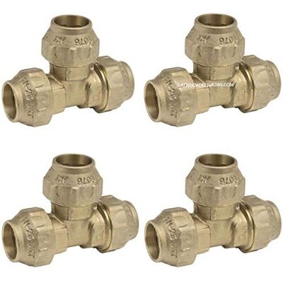 Suinga - Confezione da 4 tee in ottone 63mm per tubo in polietilene - Idraulica ad alta pressione Suinga - Confezione da 4 tee in ottone 63mm per tubo in polietilene - Idraulica ad alta pressione