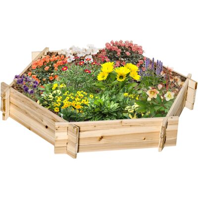 Zone Aiuola Rialzata Esagonale Diy Fioriera Cassetta Per Piante In Legno Per Giardino Balcone Naturale 100 X 92 X 16 Cm Zone Aiuola Rialzata Esagonale Diy Fioriera Cassetta Per Piante In Legno Per Giardino Balcone Naturale 100 X 92 X 16 Cm