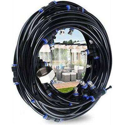 ABYSSE Sistema Di Nebulizzazione Per Esterni, Sistema Di Nebulizzazione Per Patio Da 10 Metri Con 9 Ugelli Nebulizzatori + 1 Ugello Di Ricambio + 1 Taglia-tubo Per Patio, Giardino, Serra, Trampolino E Parco ABYSSE Sistema Di Nebulizzazione Per Esterni, Sistema Di Nebulizzazione Per Patio Da 10 Metri Con 9 Ugelli Nebulizzatori + 1 Ugello Di Ricambio + 1 Taglia-tubo Per Patio, Giardino, Serra, Trampolino E Parco