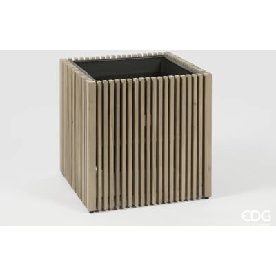 EDG Enzo De Gasperi Vaso Listelli Quadrato Grey Acacia 51 Cm EDG Enzo De Gasperi Vaso Listelli Quadrato Grey Acacia 51 Cm