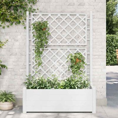Vaso da giardino bianco con griglia vidaXL - Giardino Vaso da giardino bianco con griglia vidaXL - Giardino