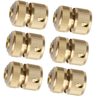 OEM 6 Connettori Per Tubo In Ottone Da 1/2 Pollice, Raccordo Rapido Per Tubo Da Giardino, Irrigatore Per Prato OEM 6 Connettori Per Tubo In Ottone Da 1/2 Pollice, Raccordo Rapido Per Tubo Da Giardino, Irrigatore Per Prato