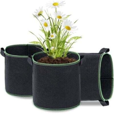OEM Set Di 3 Sacchi Per Piante In Tessuto Non Tessuto, Sacchi Per La Coltivazione, Sacchi Da Giardino Con Manici E Cinghie, Tessuto Traspirante Per Vasi, Neri - 3 Galloni OEM Set Di 3 Sacchi Per Piante In Tessuto Non Tessuto, Sacchi Per La Coltivazione, Sacchi Da Giardino Con Manici E Cinghie, Tessuto Traspirante Per Vasi, Neri - 3 Galloni
