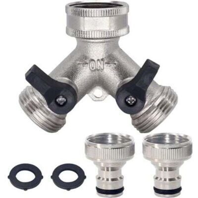 OEM Raccordo A 2 Vie In Ottone Per Tubo Da Giardino E Connettore Rapido Per Tubo Dell'acqua Da 3/4", Adattatore A Y Per Rubinetto, 2 Valvole Con 2 Guarnizioni In Gomma Aggiuntive OEM Raccordo A 2 Vie In Ottone Per Tubo Da Giardino E Connettore Rapido Per Tubo Dell'acqua Da 3/4", Adattatore A Y Per Rubinetto, 2 Valvole Con 2 Guarnizioni In Gomma Aggiuntive