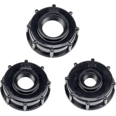 OEM Set Di 3 Adattatori Per Serbatoio Di Scarico Ibc, Adattatore Per Coperchio Serbatoio Acqua In Plastica S60 X 6, Raccordi Adattatori Ibc, Maschi Filettati Da 1/2" 3/4" 1 Pollice Di Spessore, Neri OEM Set Di 3 Adattatori Per Serbatoio Di Scarico Ibc, Adattatore Per Coperchio Serbatoio Acqua In Plastica S60 X 6, Raccordi Adattatori Ibc, Maschi Filettati Da 1/2" 3/4" 1 Pollice Di Spessore, Neri