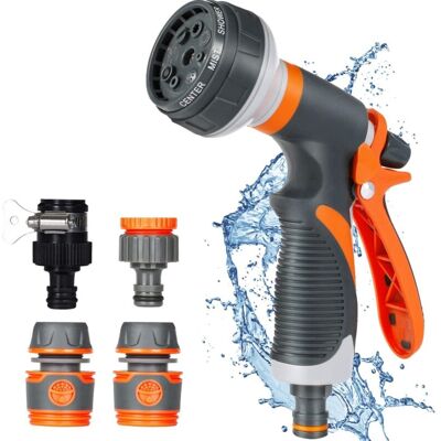 OEM Pistola Per Irrigazione, Spruzzatore Da Giardino, 8 Modalità Di Irrigazione, Annaffiatoio Con 4 Interfacce Per Lavare Auto, Giardini, Piante E Animali Domestici OEM Pistola Per Irrigazione, Spruzzatore Da Giardino, 8 Modalità Di Irrigazione, Annaffiatoio Con 4 Interfacce Per Lavare Auto, Giardini, Piante E Animali Domestici
