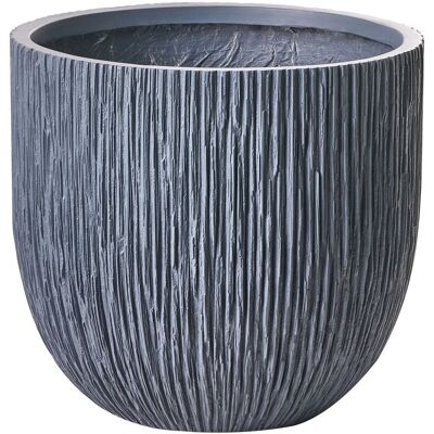 BELIANI Vaso Da Fiori Grigio Fioriera Rotonda In Fibra Di Argilla Per Uso Interno Ed Esterno 42 X 42 X 39 Cm Decorativa Design Moderno Soggiorno Giardino BELIANI Vaso Da Fiori Grigio Fioriera Rotonda In Fibra Di Argilla Per Uso Interno Ed Esterno 42 X 42 X 39 Cm Decorativa Design Moderno Soggiorno Giardino
