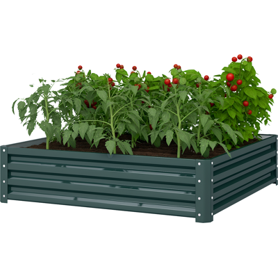 Zone Orto Rialzato Lamiera D'Acciaio Ondulata 120 X 120 X 30 Cm Verde Scuro Zone Orto Rialzato Lamiera D'Acciaio Ondulata 120 X 120 X 30 Cm Verde Scuro