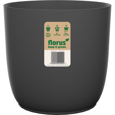 Elho Florus Flow Flowerpot 30 Anthracite Vaso Rotondo Elho Florus Flow Flowerpot 30 Anthracite Vaso Rotondo