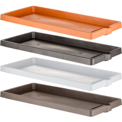 Bama Sottovaso Per Fioriera Rettangolare Cm 94 X 36 X 5,5 - Ghiaccio Bama Sottovaso Per Fioriera Rettangolare Cm 94 X 36 X 5,5 - Ghiaccio