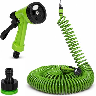 BAKAJI Tubo Estensibile Da Giardino Terreno Pompa Spirale 30mt Con Pistola Irrigazione BAKAJI Tubo Estensibile Da Giardino Terreno Pompa Spirale 30mt Con Pistola Irrigazione