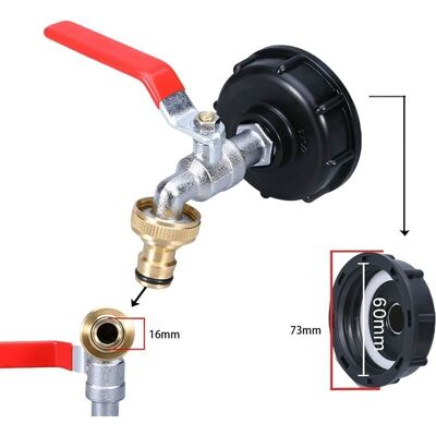 OEM Rubinetto Per Serbatoio Da 1000 Litri Con Raccordo Adattatore Per Tubo Flessibile Ibc S60x6 - Altro OEM Rubinetto Per Serbatoio Da 1000 Litri Con Raccordo Adattatore Per Tubo Flessibile Ibc S60x6 - Altro