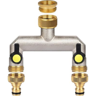 OEM Ottone A 2 Vie Con Adattatore Da 1/2 Pollice, Distributore Di Valvole A 2 Vie Con Valvole A Sfera Separate, Adattatore Per Tubo Di Irrigazione Da 3/4 Pollici (26,5 Mm) Per Regolare E Arrestare Il Flus OEM Ottone A 2 Vie Con Adattatore Da 1/2 Pollice, Distributore Di Valvole A 2 Vie Con Valvole A Sfera Separate, Adattatore Per Tubo Di Irrigazione Da 3/4 Pollici (26,5 Mm) Per Regolare E Arrestare Il Flus