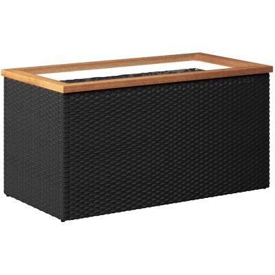 HELLOSHOP26 Fioriera Nera Dal Design Moderno Per Balcone O Giardino 80 X 40 X 40 Cm Realizzata In Resina Intrecciata Nera 020046631 HELLOSHOP26 Fioriera Nera Dal Design Moderno Per Balcone O Giardino 80 X 40 X 40 Cm Realizzata In Resina Intrecciata Nera 020046631