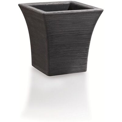 ELBI - Vaso Quadrato In Resina Gardenia 50 Cm. Antracite ELBI - Vaso Quadrato In Resina Gardenia 50 Cm. Antracite