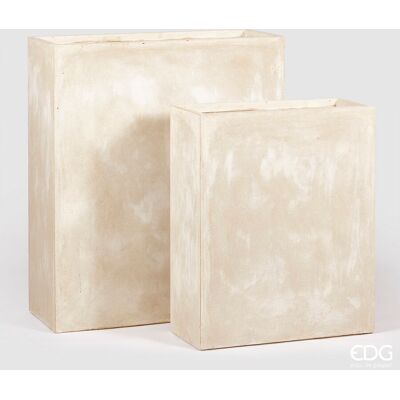 EDG Enzo De Gasperi Set 2 Pz Vaso Resinpietra Vaschetta H 92 Cm H 72 Ivory EDG Enzo De Gasperi Set 2 Pz Vaso Resinpietra Vaschetta H 92 Cm H 72 Ivory