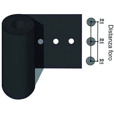 VDS Foglia Polietilene Nera Pacciamatura 1 Foro - Passo Cm 30/ Cm 120h - Misure: Rotolo Da 100 Mt VDS Foglia Polietilene Nera Pacciamatura 1 Foro - Passo Cm 30/ Cm 120h - Misure: Rotolo Da 100 Mt