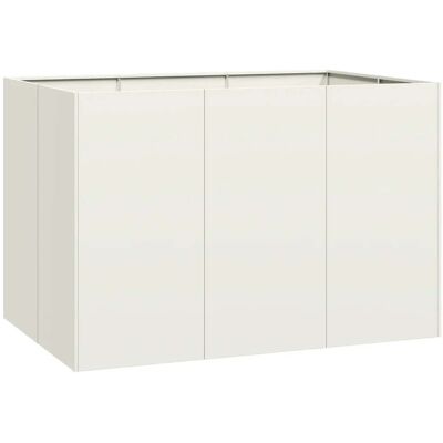 HELLOSHOP26 Fioriera Da Esterno Dal Design Moderno Per Giardino O Balcone 120 X 80 X 80 Cm Con Fondo Aperto Acciaio Bianco 020051570 HELLOSHOP26 Fioriera Da Esterno Dal Design Moderno Per Giardino O Balcone 120 X 80 X 80 Cm Con Fondo Aperto Acciaio Bianco 020051570