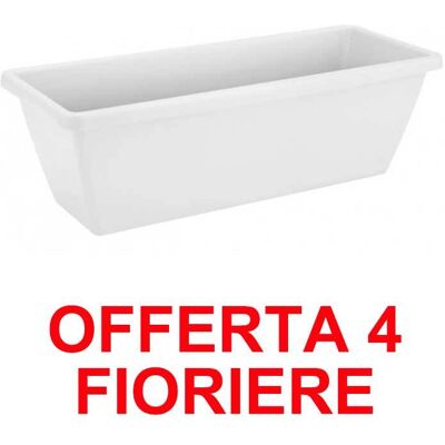 ALTRO Offerta 4 Fioriera Barcelona Trough 50cm Bianco ALTRO Offerta 4 Fioriera Barcelona Trough 50cm Bianco