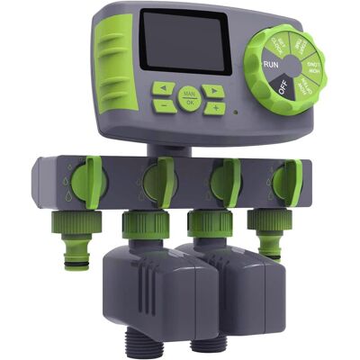 Neptune Timer Per Irrigazione Con Selettore A 4 Vie E 2 Valvole Neptune Timer Per Irrigazione Con Selettore A 4 Vie E 2 Valvole