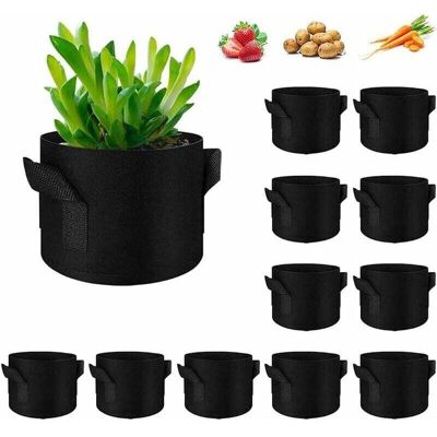 OEM Sacchi Per La Coltivazione In Tessuto Non Tessuto Ahlsen, Confezione Da 12 Sacchi Per Patate, Piante, Pomodori, Ortaggi, Vasi In Tessuto Traspirante Con Manici, Neri - 2 Galloni (12 Pezzi) OEM Sacchi Per La Coltivazione In Tessuto Non Tessuto Ahlsen, Confezione Da 12 Sacchi Per Patate, Piante, Pomodori, Ortaggi, Vasi In Tessuto Traspirante Con Manici, Neri - 2 Galloni (12 Pezzi)