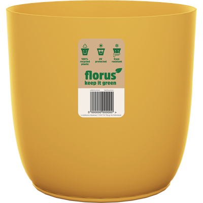 Elho Florus Flow Flowerpot 30 Mustard Vaso Rotondo Elho Florus Flow Flowerpot 30 Mustard Vaso Rotondo