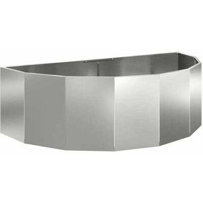 HELLOSHOP26 Fioriera Semi-tonda Moderna Da Esterno 120 X 60 X 35 Cm Design Chic In Acciaio Zincato Argento 020052927 HELLOSHOP26 Fioriera Semi-tonda Moderna Da Esterno 120 X 60 X 35 Cm Design Chic In Acciaio Zincato Argento 020052927