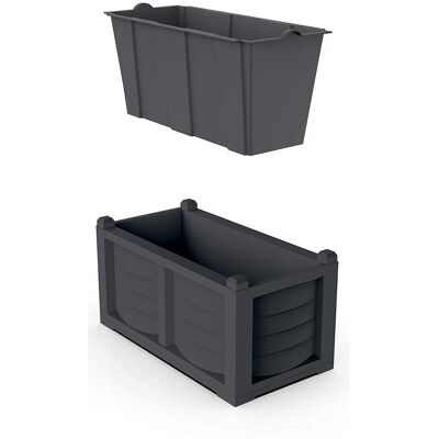 Bama - Fioriera Kit Arredo Con Vasca Interna 80x42,5xh42 Resina Colore Ferro Battuto Bama - Fioriera Kit Arredo Con Vasca Interna 80x42,5xh42 Resina Colore Ferro Battuto