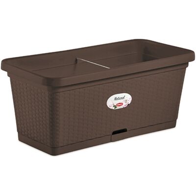 Stefanplast - Fioriera Natural Moka Con Riserva D'Acqua Cm. 80 - Cm. 80x40x34h - Lt. 66 Stefanplast - Fioriera Natural Moka Con Riserva D'Acqua Cm. 80 - Cm. 80x40x34h - Lt. 66