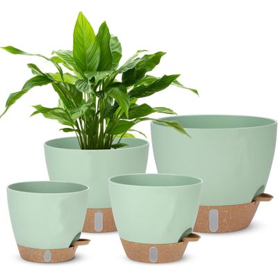 AULEDIO Vasi Per Piante 20/22,8/25/30,5 Cm – Polipropilene Riciclabile – Fori Di Drenaggio E Indicatore Livello Acqua Per Circolazione Aria – Sottovaso Incluso AULEDIO Vasi Per Piante 20/22,8/25/30,5 Cm – Polipropilene Riciclabile – Fori Di Drenaggio E Indicatore Livello Acqua Per Circolazione Aria – Sottovaso Incluso