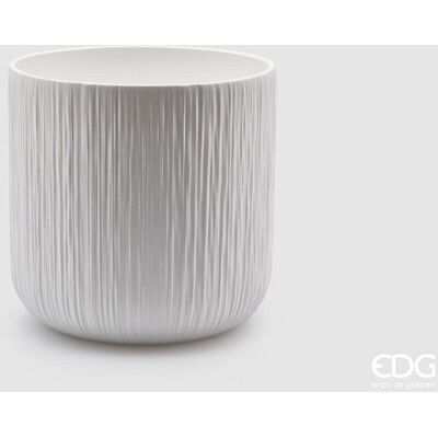 EDG Enzo De Gasperi Vaso Gen Bianco Ceramica Rilievo 15 Cm EDG Enzo De Gasperi Vaso Gen Bianco Ceramica Rilievo 15 Cm
